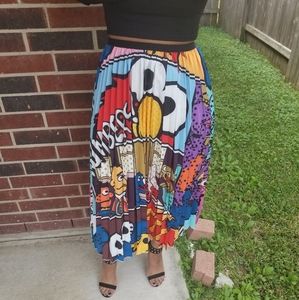 Women's Cartoon Pleaded Skirt